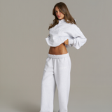 Wide Leg Sweatpants - White Marle