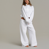 Boxy Adjustable Hoodie - White Marle