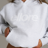 Boxy Adjustable Hoodie - White Marle