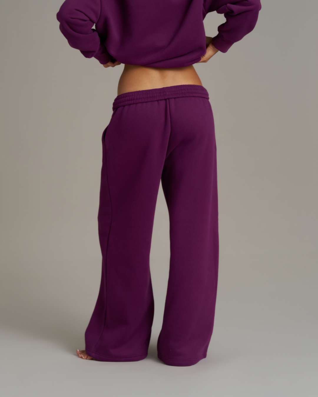 Wide Leg Sweatpants - Grape