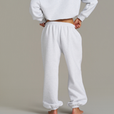 Boxy Oversized Cuffed Track - White Marle