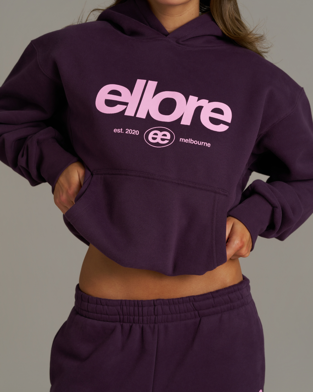 Boxy Adjustable Hoodie - Plum