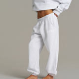 Boxy Oversized Cuffed Track - White Marle