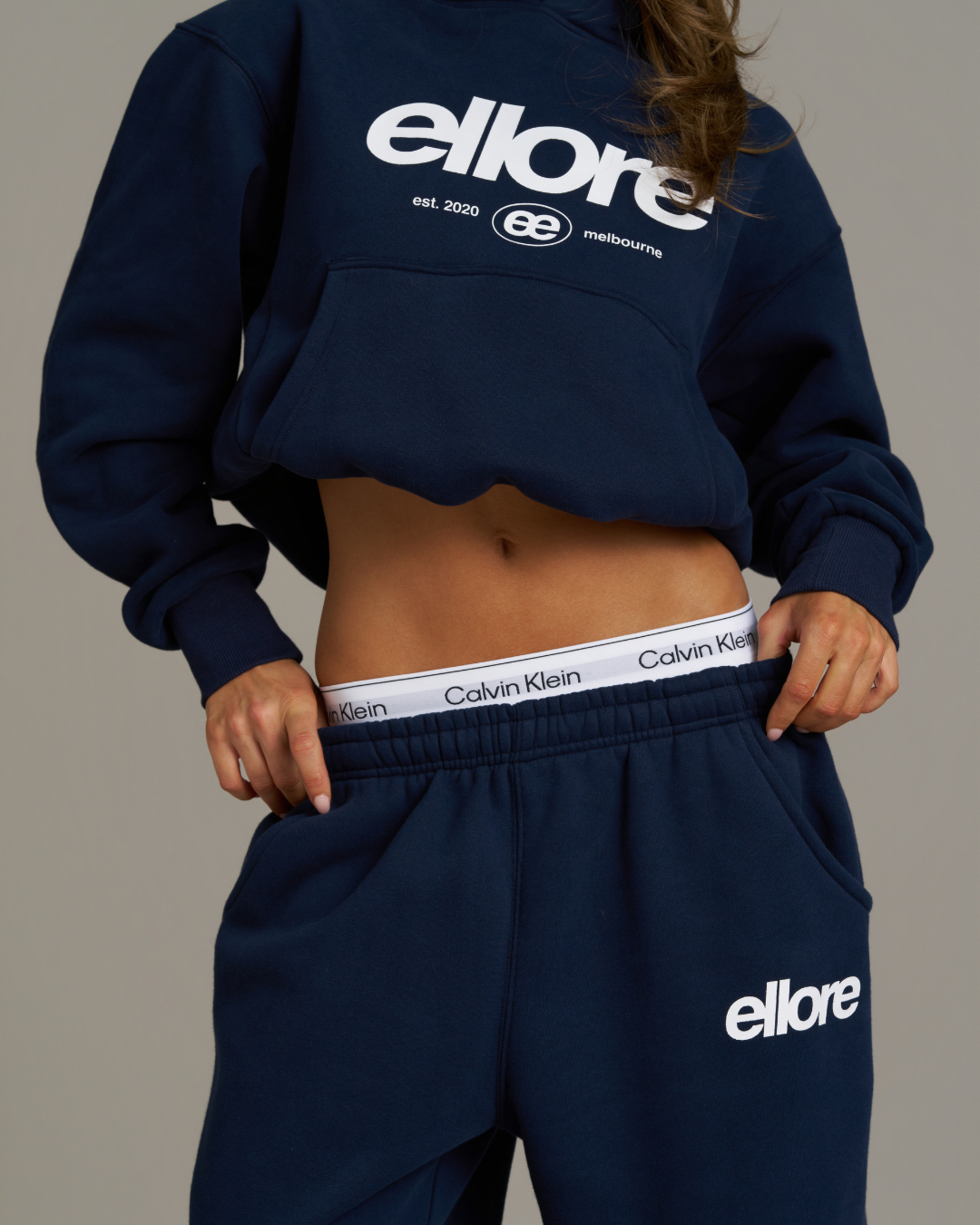 Boxy Oversized Cuffed Track - New Navy