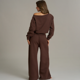 Wide Leg Sweatpants - Chocolate