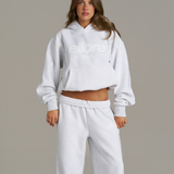 Wide Leg Sweatpants - White Marle