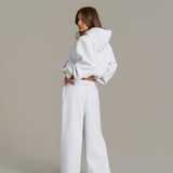 Wide Leg Sweatpants - White Marle